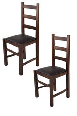 Tommychairs - набор из 2 стульев RUSTICA из бука темно-орехового цвета, сиденье из эко-кожей моккo цена и информация | Стулья для кухни и столовой | pigu.lt