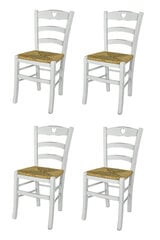 Tommychairs - Набор из 4 стульев CUORE из бука ручной работы в стиле шебби-шик и сиденье из соломы  цена и информация | Стулья для кухни и столовой | pigu.lt