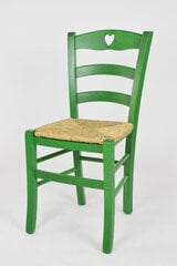 Tommychairs - стул CUORE структура из бука окрашенная в зеленый-анилин и сиденье из соломы цена и информация | Стулья для кухни и столовой | pigu.lt