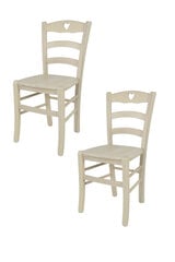 Tommychairs - набор из 2 стульев CUORE из бука в белый анилин и сиденье из дерева цена и информация | Стулья для кухни и столовой | pigu.lt