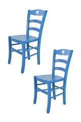 Tommychairs - набор из 2 стульев CUORE из бука окрашенная в синый-анилин и сиденье из дерева цена и информация | Стулья для кухни и столовой | pigu.lt