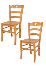 Tommychairs - набор из 2 стульев CUORE из бука медового цвета, cиденье из эко-кожей слоновой кости цена и информация | Стулья для кухни и столовой | pigu.lt