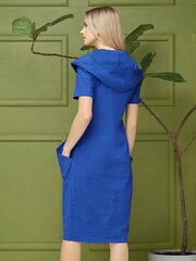 Платье с капюшоном из стрейчевого льна Lega SK140, синее цена и информация | Платья | pigu.lt