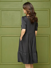 Laisvo silueto atlasinė suknelė Lega SK137, juoda kaina ir informacija | Suknelės | pigu.lt