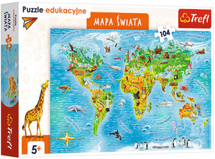 <p>Детский пазл Карта мира, 104шт.</p>
 цена и информация | Пазлы | pigu.lt