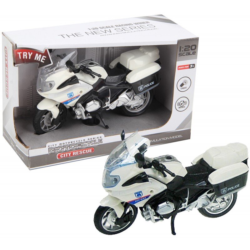 Žaislinis motociklas su garsu ir šviesa Motorcycle City Rescue 1:20 цена и информация | Žaislai berniukams | pigu.lt