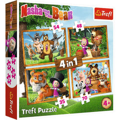Puzzle 211 маша и медведь/ *4в1шт цена и информация | Пазлы | pigu.lt