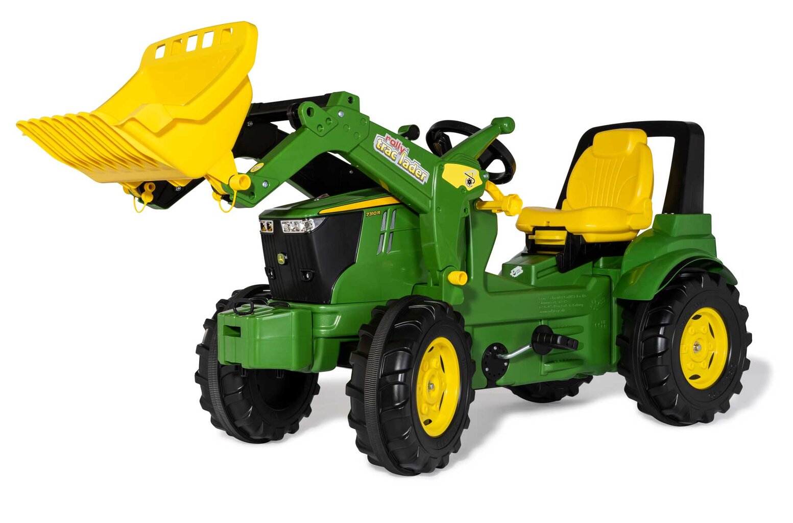 RollyFarmtrac John Deere 7310R pedalinis traktorius su priekiniu kaušu цена и информация | Žaislai berniukams | pigu.lt