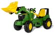 RollyFarmtrac John Deere 7310R pedalinis traktorius su priekiniu kaušu kaina ir informacija | Žaislai berniukams | pigu.lt