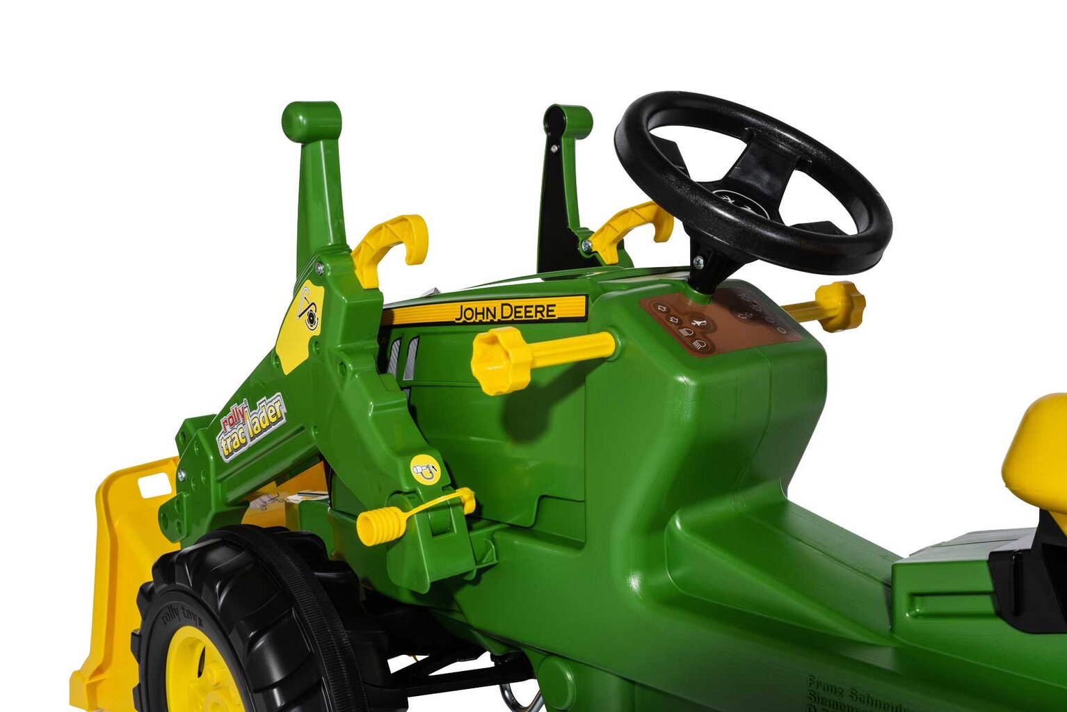 RollyFarmtrac John Deere 7310R pedalinis traktorius su priekiniu kaušu kaina ir informacija | Žaislai berniukams | pigu.lt