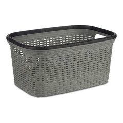 Skalbinių krepšys Rattan Pilka 36 L (36 x 25,5 x 53 cm) kaina ir informacija | Vonios kambario aksesuarai | pigu.lt