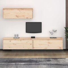 vidaXL Televizoriaus spintelės, 3vnt., pušies medienos masyvas kaina ir informacija | TV staliukai | pigu.lt