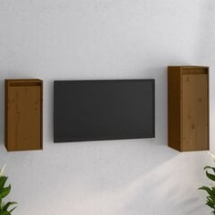 vidaXL Televizoriaus spintelės, 2vnt., medaus rudos, pušies masyvas kaina ir informacija | TV staliukai | pigu.lt