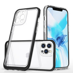 Hurtel Clear 3in1 Case skirtas iPhone 12 Pro, juodas kaina ir informacija | Telefono dėklai | pigu.lt