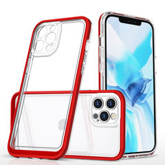 Hurtel Clear 3in1 Case skirtas iPhone 12 Pro, raudonas kaina ir informacija | Telefono dėklai | pigu.lt