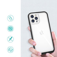 Hurtel Clear 3in1 Case skirtas iPhone 12 Pro Max, juodas kaina ir informacija | Telefono dėklai | pigu.lt