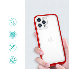 Hurtel Clear 3in1 Case skirtas iPhone 12 Pro Max, raudonas kaina ir informacija | Telefono dėklai | pigu.lt