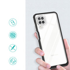 Hurtel Clear 3in1 Case skirtas Samsung Galaxy A12 5G, juodas kaina ir informacija | Telefono dėklai | pigu.lt