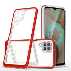 Hurtel Clear 3in1 Case skirtas Samsung Galaxy A22 4G, raudonas kaina ir informacija | Telefono dėklai | pigu.lt