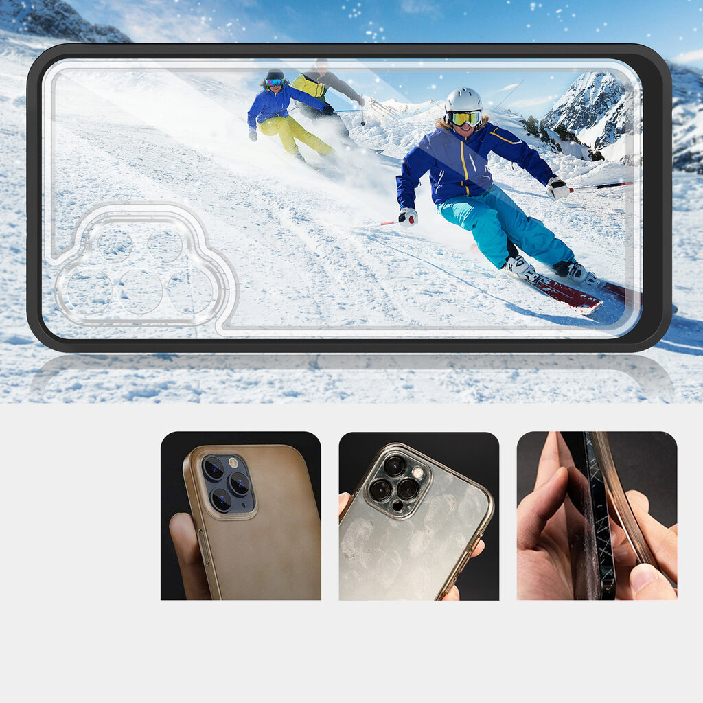 Hurtel Clear 3in1 Case skirtas Samsung Galaxy A32 5G, juodas kaina ir informacija | Telefono dėklai | pigu.lt