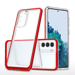 Hurtel Clear 3in1 Case skirtas Samsung Galaxy S21 FE, raudonas kaina ir informacija | Telefono dėklai | pigu.lt