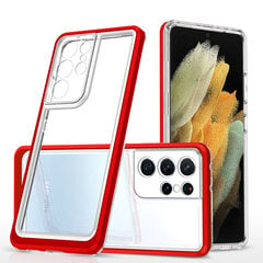 Hurtel Clear 3in1 Case skirtas Samsung Galaxy S22 Ultra, raudonas kaina ir informacija | Telefono dėklai | pigu.lt