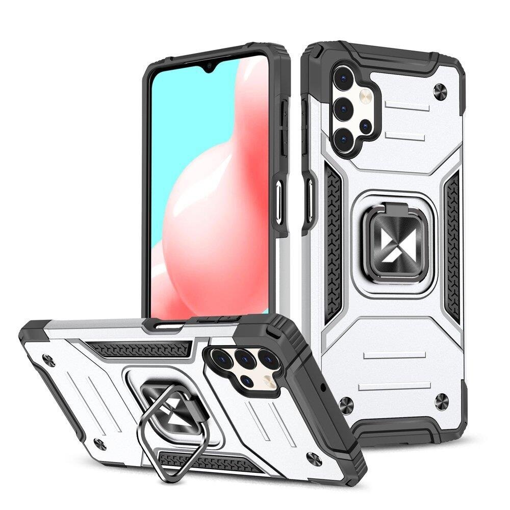 Wozinsky Ring Armor Case skirtas Samsung Galaxy A73, sidabrinis kaina ir informacija | Telefono dėklai | pigu.lt