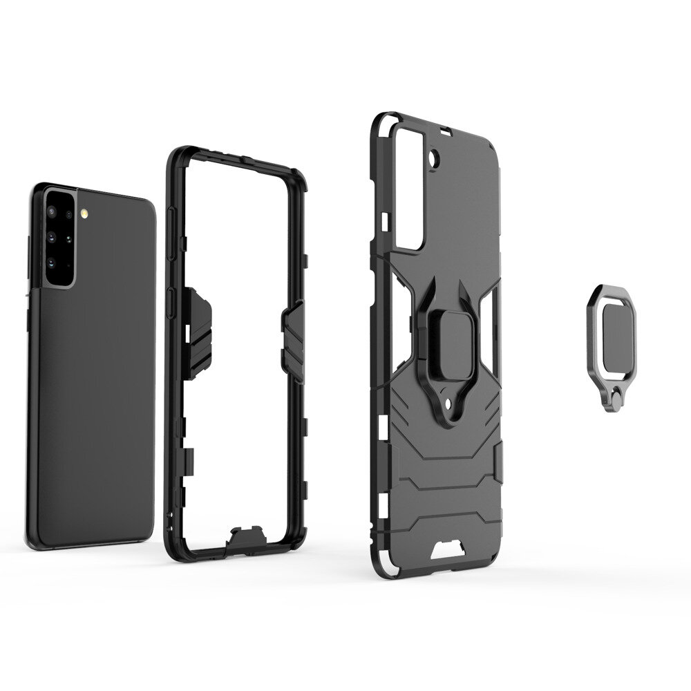 Ring Armor tough hybrid case cover + magnetic holder, skirtas Samsung Galaxy S22, juodas kaina ir informacija | Telefono dėklai | pigu.lt