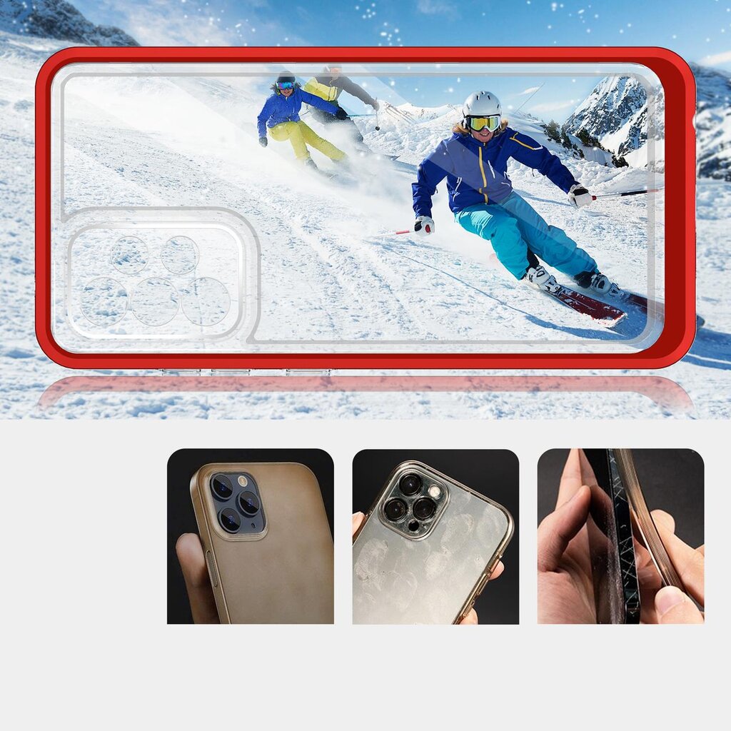 Hurtel Clear 3in1 Case skirtas Samsung Galaxy A33 5G, raudonas цена и информация | Telefono dėklai | pigu.lt