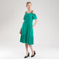 Lininė suknelė moterims ant petnešų, žalia цена и информация | Suknelės | pigu.lt