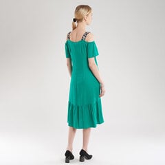 Платье льняное женское на бретелях, зеленое цена и информация | Платья | pigu.lt