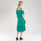 Lininė suknelė moterims ant petnešų, žalia цена и информация | Suknelės | pigu.lt