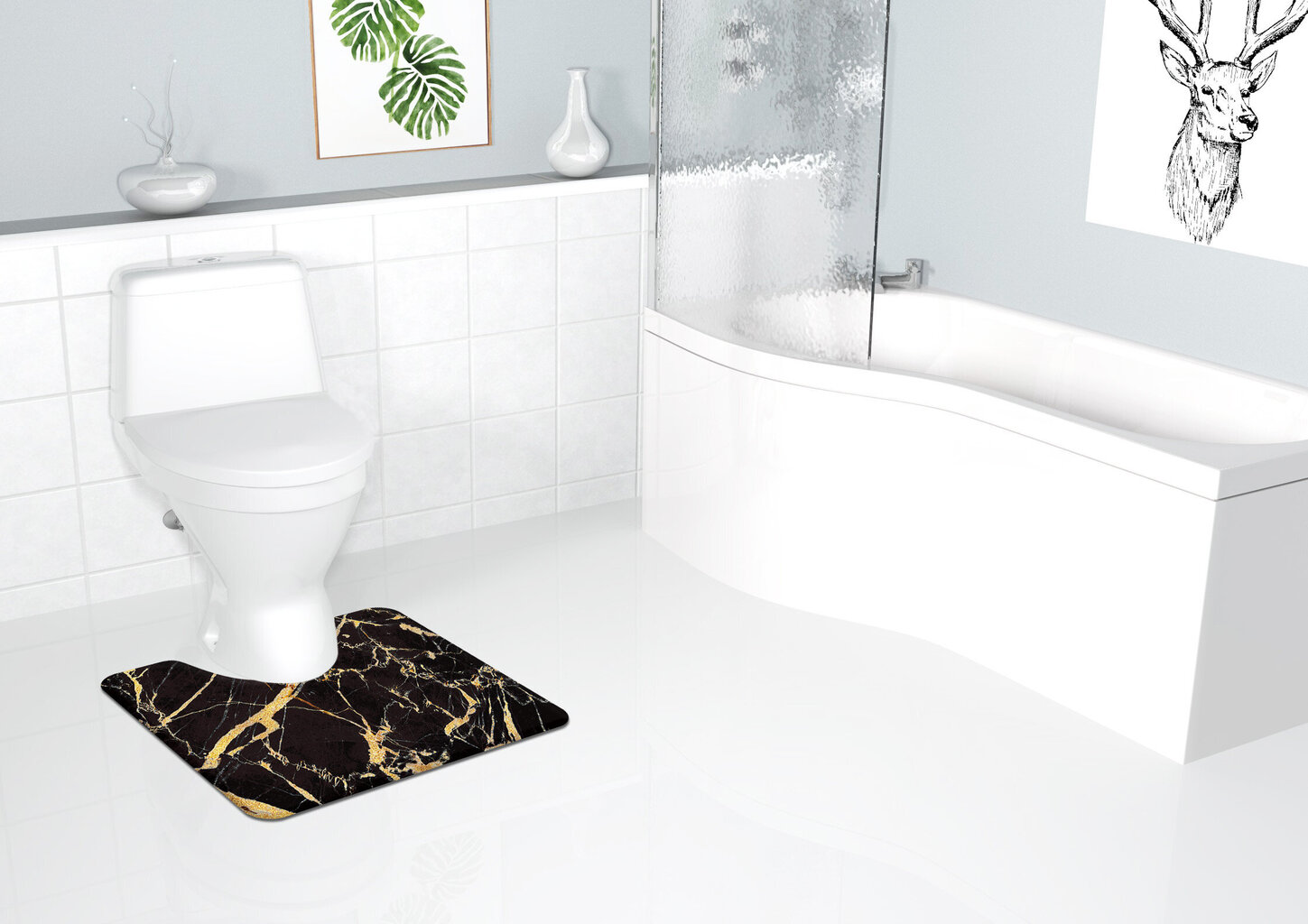Tualeto kilimėlis "Benedomo" 50x60 cm, memory foam цена и информация | Vonios kambario aksesuarai | pigu.lt
