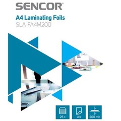Ламинированная плёнка Sencor A4 200MIC 25PPP цена и информация | Канцелярские товары | pigu.lt