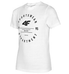 Marškinėliai berniukams 4F HJL22 JTSM003, balti kaina ir informacija | Marškinėliai berniukams | pigu.lt