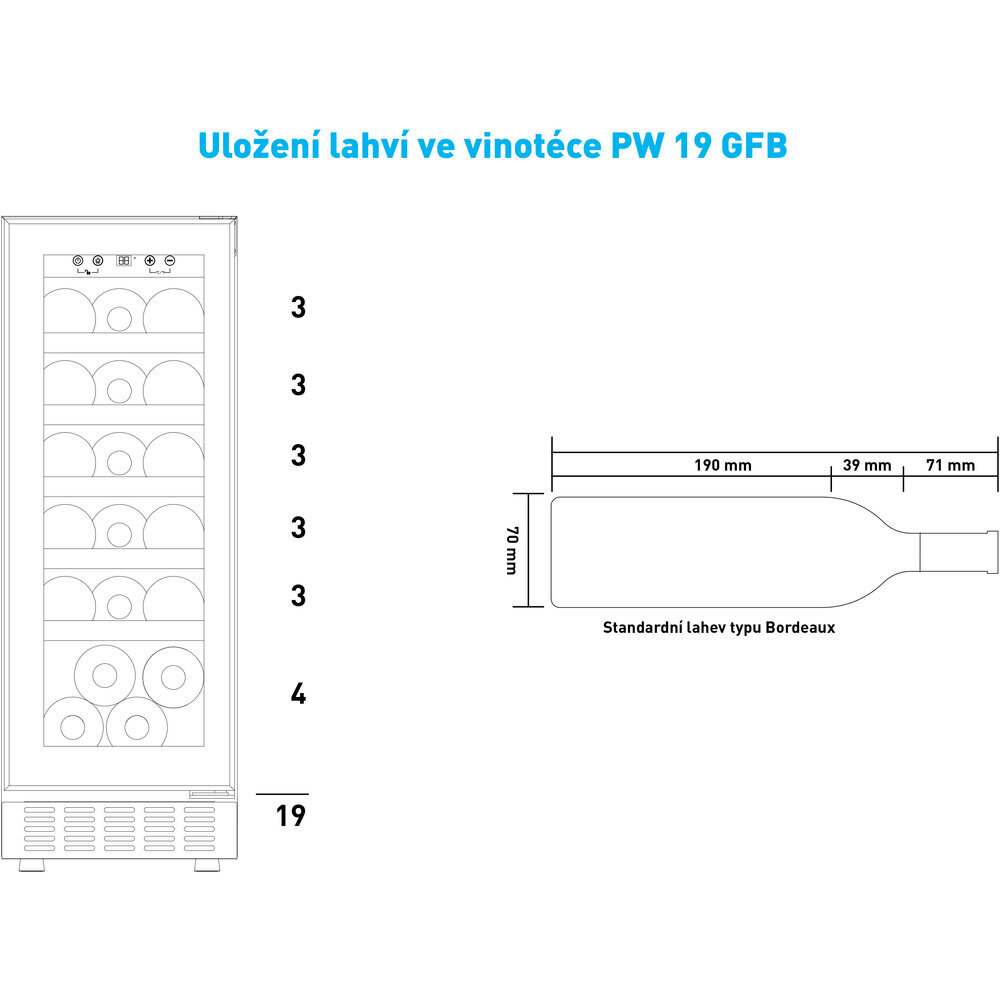 Philco PW 19 GFB kaina ir informacija | Vyno šaldytuvai | pigu.lt