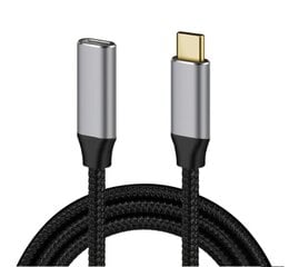 Thunderbolt 3.0 USB-C moteriškos lyties į USB-C vyriškos lyties ilgintuvas, palaikantis 100 W 5 A maitinimo tiekimą, duomenų perdavimą iki 10 GB/s, garso ir vaizdo transliacijas, 1 m ilgio цена и информация | Адаптеры, USB-разветвители | pigu.lt