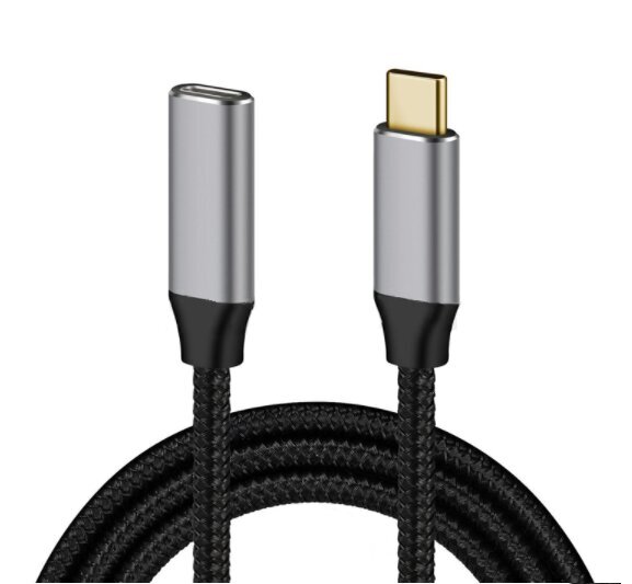 Thunderbolt 3.0 USB-C moteriškos lyties į USB-C vyriškos lyties ilgintuvas, palaikantis 100 W 5 A maitinimo tiekimą, duomenų perdavimą iki 10 GB/s, garso ir vaizdo transliacijas, 1 m ilgio цена и информация | Adapteriai, USB šakotuvai | pigu.lt