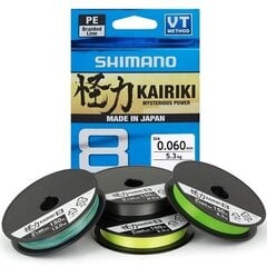 Valas Shimano Kairiki 8 Mantis Green, 150m, 0.20mm, 17.1kg kaina ir informacija | Kiti žvejybos reikmenys | pigu.lt