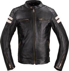 Vyriška odinė motociklininko striukė W-TEC Stripe - Black with Beige Stripes 4XL цена и информация | Мотоциклетные куртки | pigu.lt
