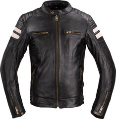 Vyriška odinė motociklininko striukė W-TEC Stripe - Black with Beige Stripes 6XL kaina ir informacija | Moto striukės | pigu.lt