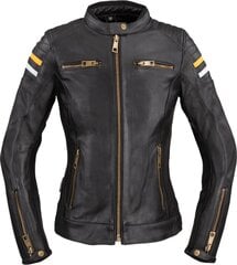 Moteriška odinė motociklininko striukė W-TEC Stripe Lady - Black XS kaina ir informacija | Moto striukės | pigu.lt