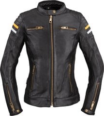 Moteriška odinė motociklininko striukė W-TEC Stripe Lady - Black XL kaina ir informacija | Moto striukės | pigu.lt