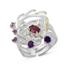 Серебряное (925) кольцо с драгоценными камнями, код F50234EU-59 цена и информация | Кольца | pigu.lt