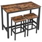 Baro stalas su kėdėmis Songmics, rudas/juodas kaina ir informacija | Valgomojo komplektai | pigu.lt