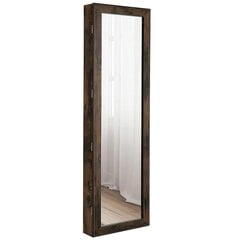 Подвесной шкаф-зеркало для украшений Songmics 120X10X36, коричневый цена и информация | Зеркала | pigu.lt