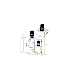 Комод BONO K2D4SZ, белый цена и информация | Комоды | pigu.lt