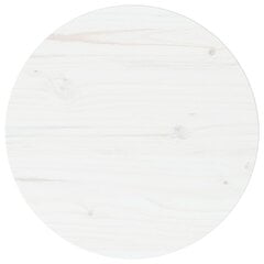 vidaXL Stalviršis, baltas, skersmuo 40x2,5cm, pušies medienos masyvas kaina ir informacija | Stalviršiai | pigu.lt