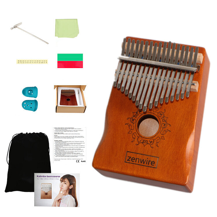 Kalimba, medinis pianinas Brown Zenwire K-01 цена и информация | Perkusija | pigu.lt