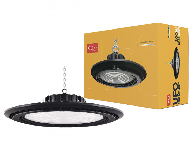 LED UFO 200W OLLO Premium+ / UGR15 / 28000lm / 4000K / IP65 / IK08 / LED SANDĖLIŲ IR GAMYBINĖS ŠVIESOS 200W / LED HIGHBAY / Gamyklos garantija 3 metai kaina ir informacija | Įmontuojami šviestuvai, LED panelės | pigu.lt